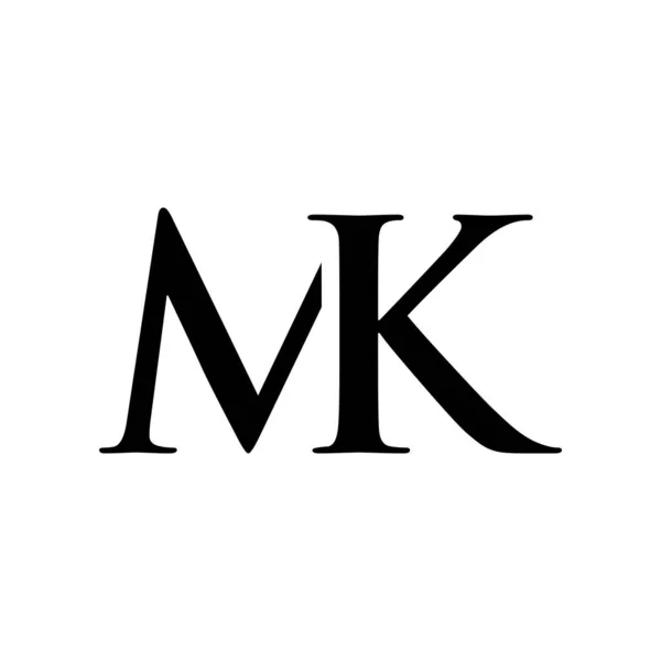 Počáteční vektor šablony návrhu loga mk abecedy — Stockový vektor