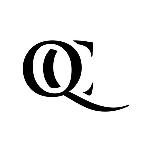 Initial qc alphabet logo design template vector — Stock Vector