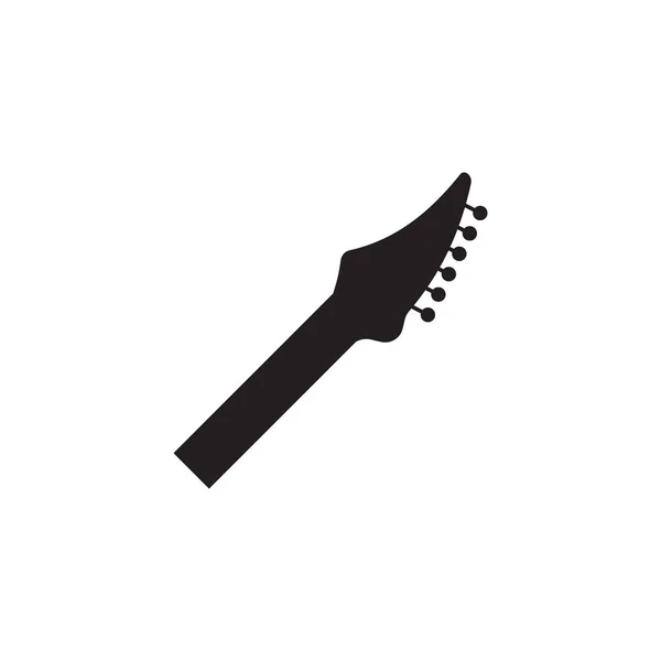 Templat desain ikon leher gitar terisolasi - Stok Vektor