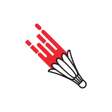 Badminton simge tasarım şablonu izole edildi