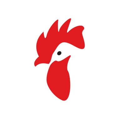 Horoz başı logo tasarım şablonu izole edildi