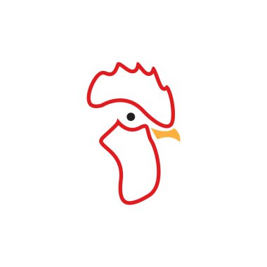 Horoz başı logo tasarım şablonu izole edildi