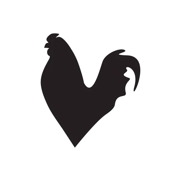 Modelo de silhueta de galinha vetor isolado — Vetor de Stock