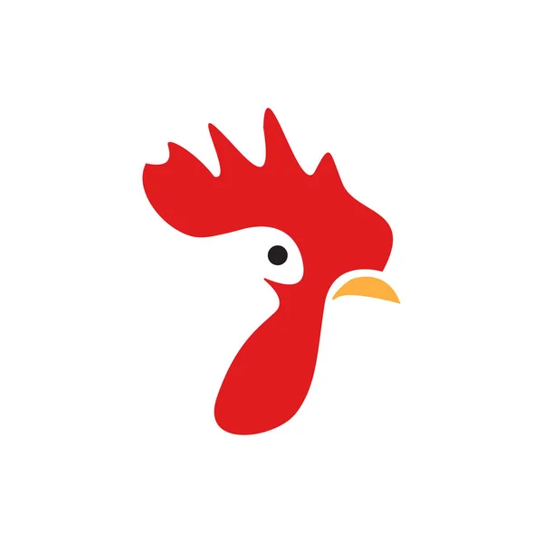 Modèle de conception de logo de tête de coq vecteur isolé — Image vectorielle