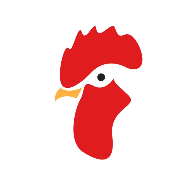 Modèle de conception de logo de tête de coq vecteur isolé — Image vectorielle