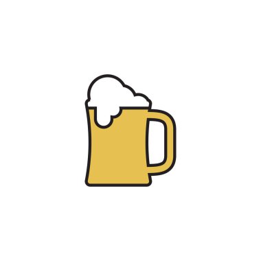 Bira simgesi tasarım şablonu vektör izole illüstrasyonu
