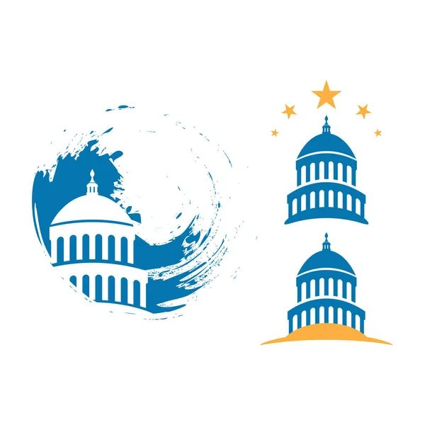 Capitol building usa icon design template vector — 스톡 벡터