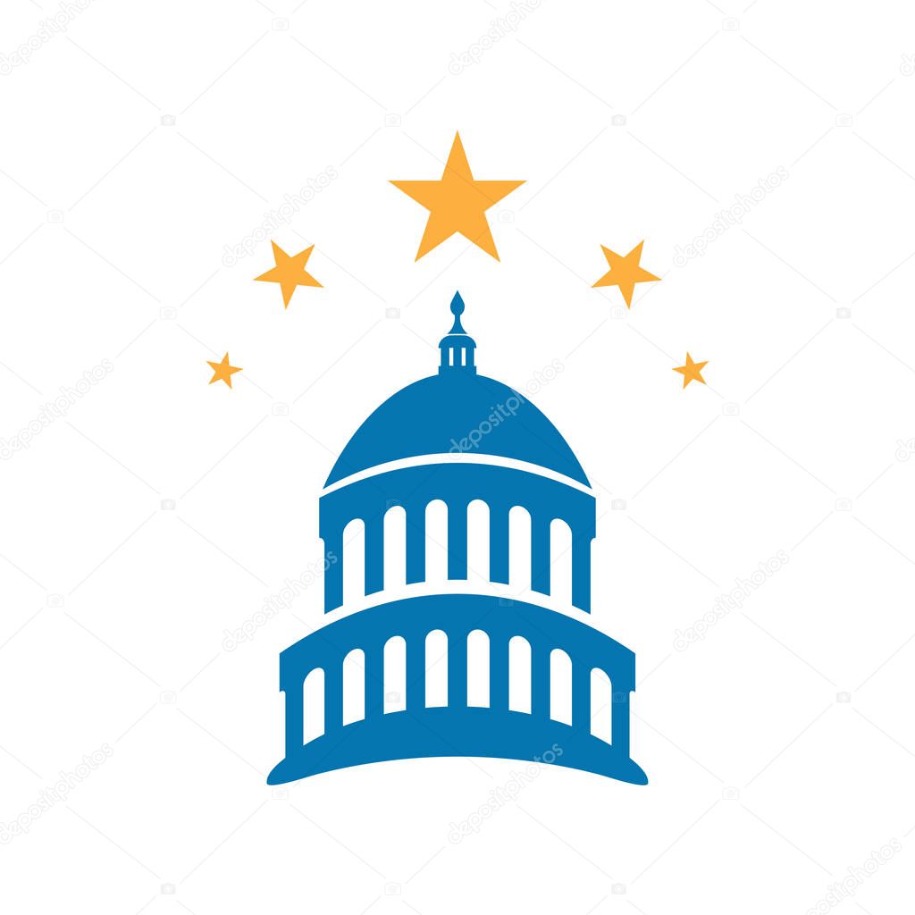 Capitol building usa icon design template vector