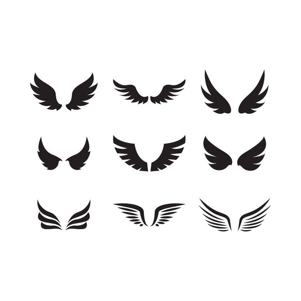 Set of wing icon design template vector