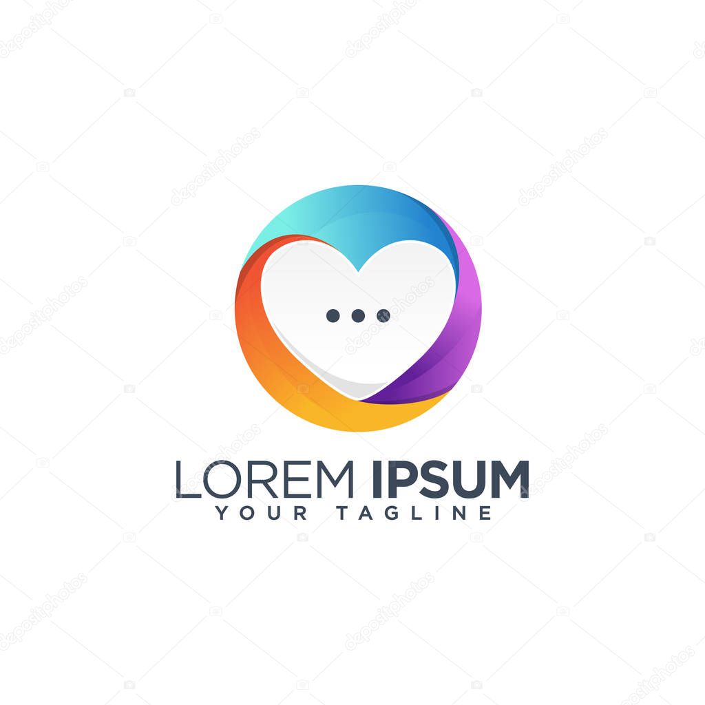 Colorful bubble chat logo design template