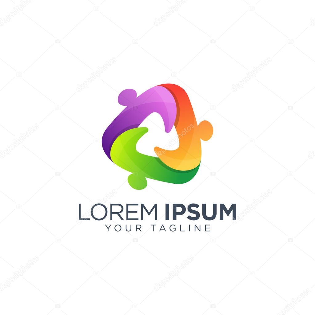 Colorful community logo design template