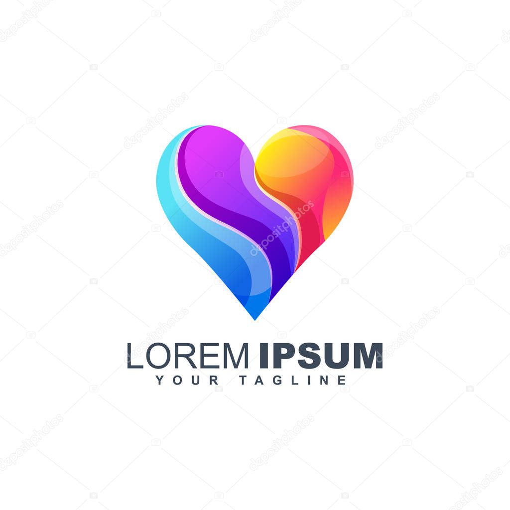 Heart symbol colorful design template vector