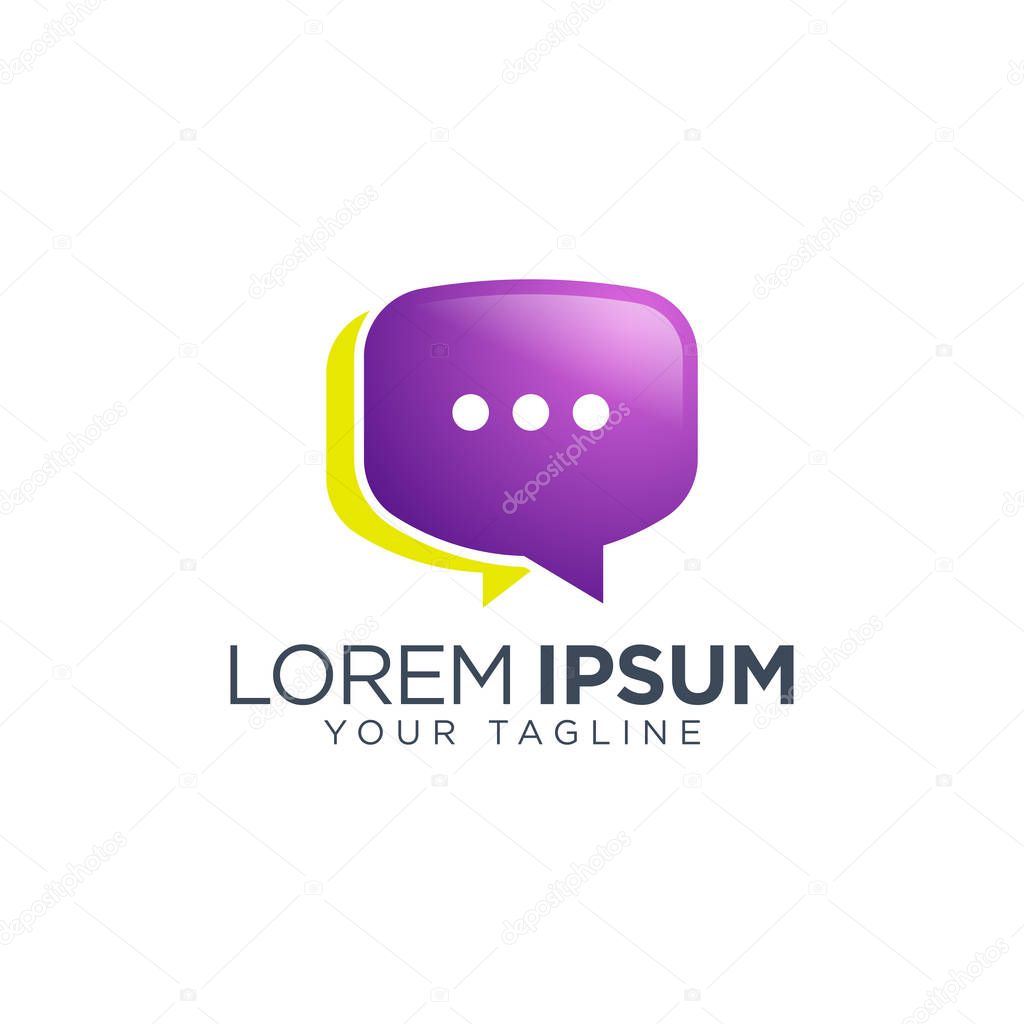 Bubble chat logo design template vector isolated