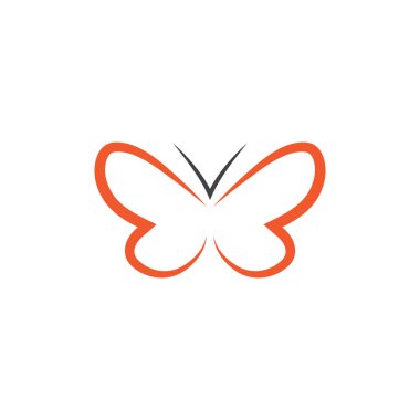 Kelebek simgesi tasarım şablonu izole edilmiş vektör çizimi