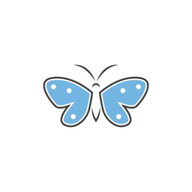 Kelebek simgesi tasarım şablonu izole edilmiş vektör çizimi