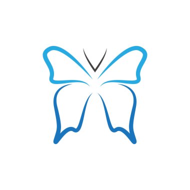 Kelebek simgesi tasarım şablonu izole edilmiş vektör çizimi