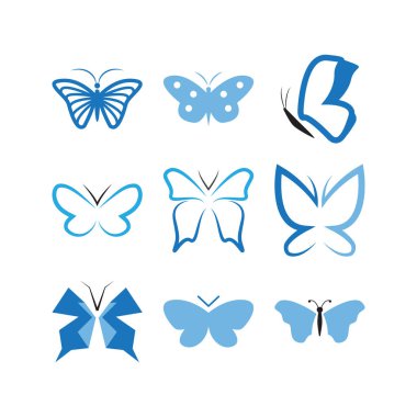 Set of butterfly icon design template vector