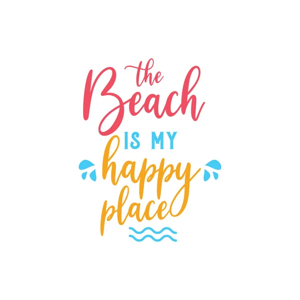 Tipografía de letras de citas de playa — Vector de stock