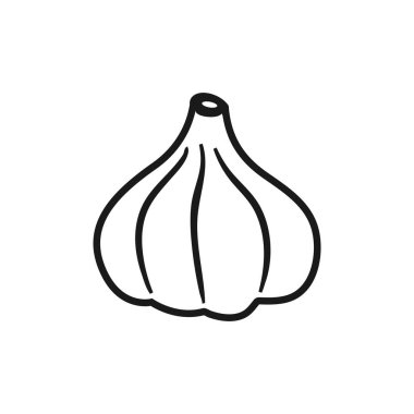 Sarımsak ikonu tasarım şablonu vektör izole çizimi