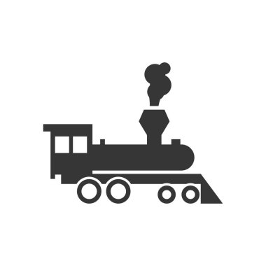 Lokomotif buhar treni simgesi tasarım şablonu izole edildi