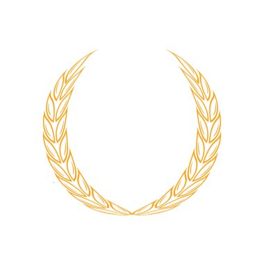 Laurel çelenk tasarım şablonu vektörü izole edildi
