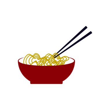 Erişte ramen simgesi tasarım şablonu izole edildi