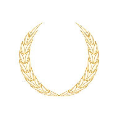 Laurel çelenk tasarım şablonu vektörü izole edildi