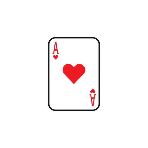 Ace Jogando Cartão Gráfico Modelo Vetor Design Isolado — Vetor de Stock
