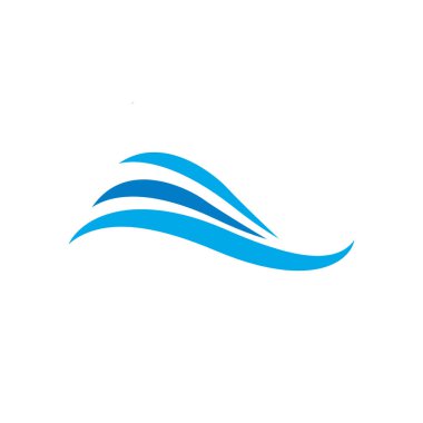 Su dalgası grafik tasarım şablonu izole edildi