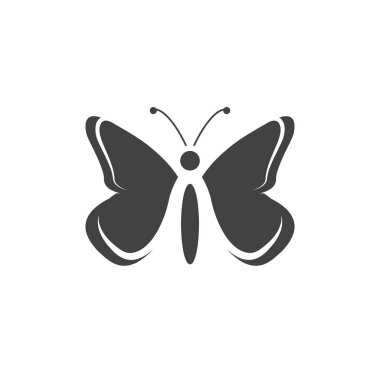 Kelebek simgesi tasarım şablonu izole edilmiş vektör çizimi