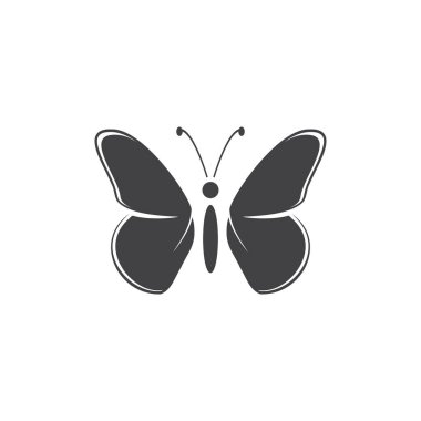 Kelebek simgesi tasarım şablonu izole edilmiş vektör çizimi