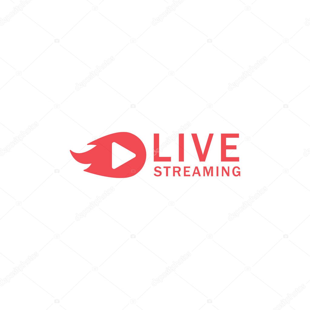 Play live streaming icon design template vector isolated
