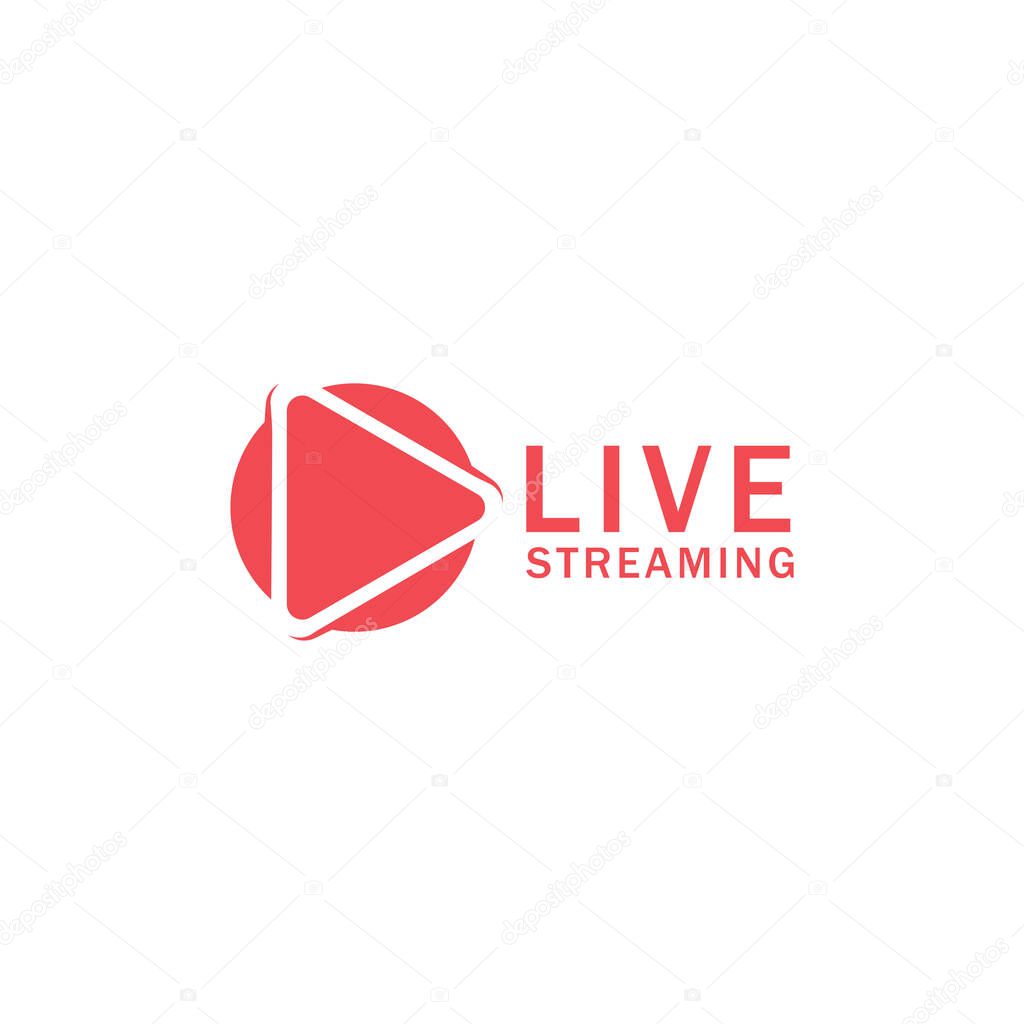 Play live streaming icon design template vector isolated