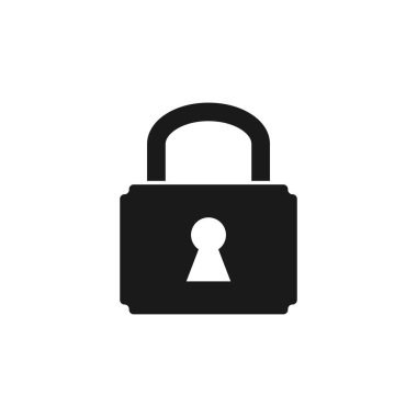 Asma kilit grafik tasarım şablonu izole edilmiş vektör çizimi