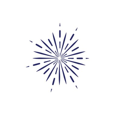 Havai fişekler soyut grafik tasarım şablonu izole edildi