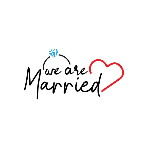Casamento Citação Tipografia Letras Somos Casados —  Vetores de Stock