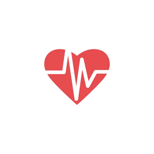 Heartbeat Ikona Projekt Szablon Wektor Izolowane Ilustracja — Wektor stockowy