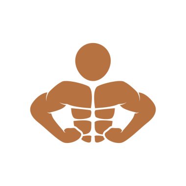 Vücut geliştirme simgesi tasarım şablonu izole edilmiş illüstrasyon