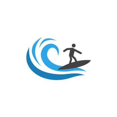 Sörf grafik tasarım şablonu izole edilmiş vektör illüstrasyonu