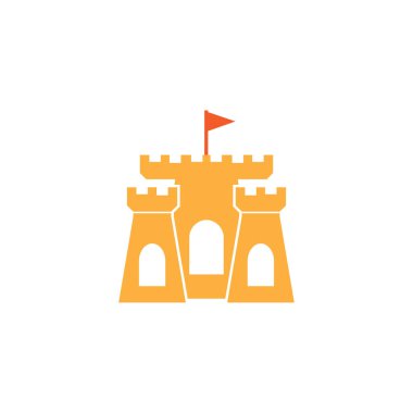 Kum kalesi grafik tasarım şablonu izole edilmiş vektör çizimi