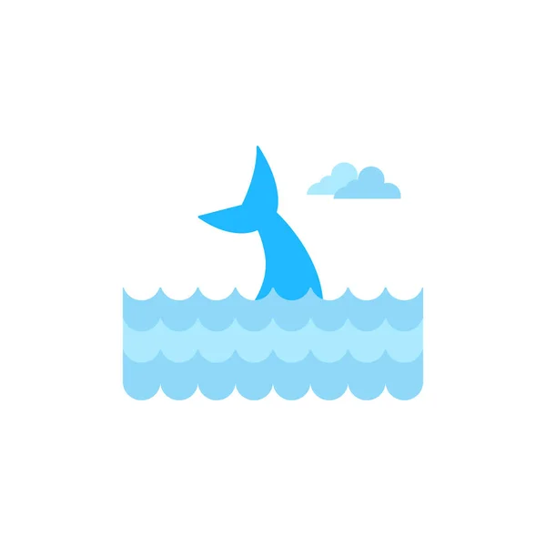 Modello Grafico Coda Balena Illustrazione Isolata Vettoriale — Vettoriale Stock
