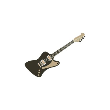 Elektro gitar grafik tasarım şablonu izole edilmiş vektör çizimi