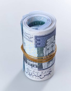 Suudi Arabistan Riyali banknotlar rulo