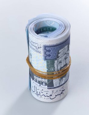 Roll of Saudi Riyal Banknotes clipart