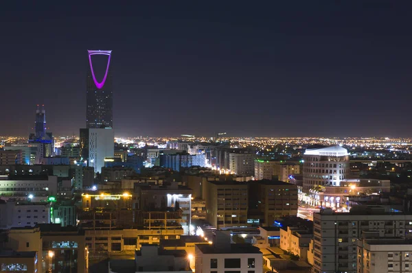 Riyadh Skyline Vista dall'alto della notte — Foto Stock