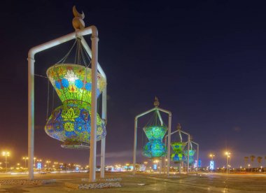 Cidde Landmark, İslam tasarım anıt antik Sculptur ışıklar