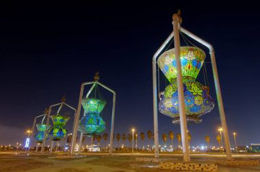 Cidde Landmark, İslam tasarım anıt antik Sculptur ışıklar