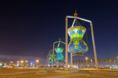 Cidde Landmark, İslam tasarım anıt antik Sculptur ışıklar