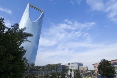 RIYADH - January 12: Al Mamlaka Tower and Surroundings on Januar clipart