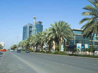 Riyad Tahlia Caddesi üzerinde trafik ışık,